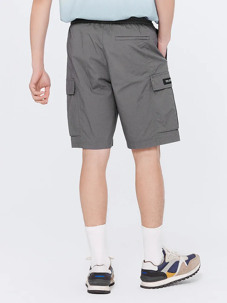 Men's Printed Cotton Stretch Waffle Cargo Pants
