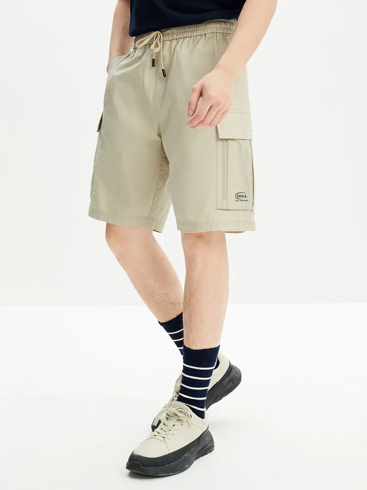 Men's Printed Cotton Stretch Waffle Cargo Pants