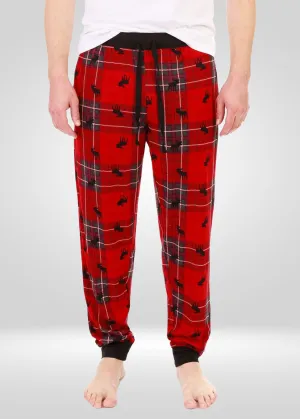 Mens Red Moose Pajama - Knit Jogger