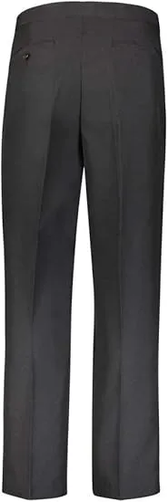 Men's Tuxedo Pants Side Satin Stripe - Pleated Or Flat Front - Black - Flat Front