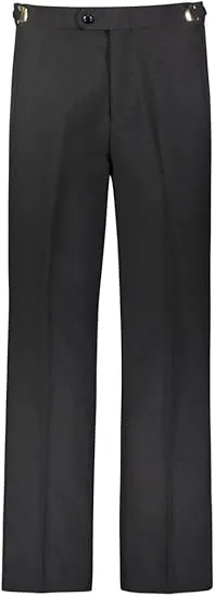 Men's Tuxedo Pants Side Satin Stripe - Pleated Or Flat Front - Black - Flat Front