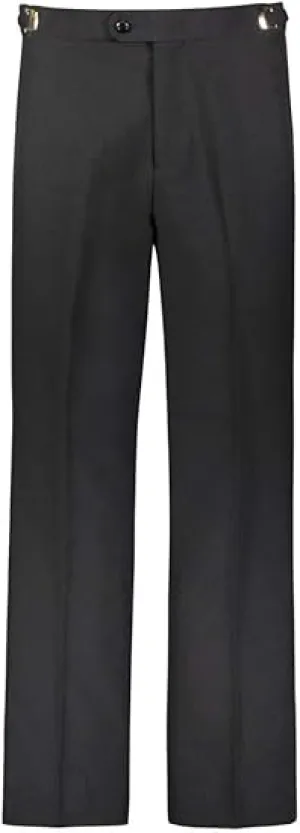 Men's Tuxedo Pants Side Satin Stripe - Pleated Or Flat Front - Black - Flat Front