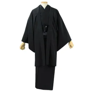 Men's Washable Kimono Haori Jacket Coordinate Set 2 Item Set Black