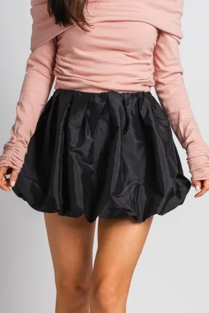 Metallic balloon skirt black