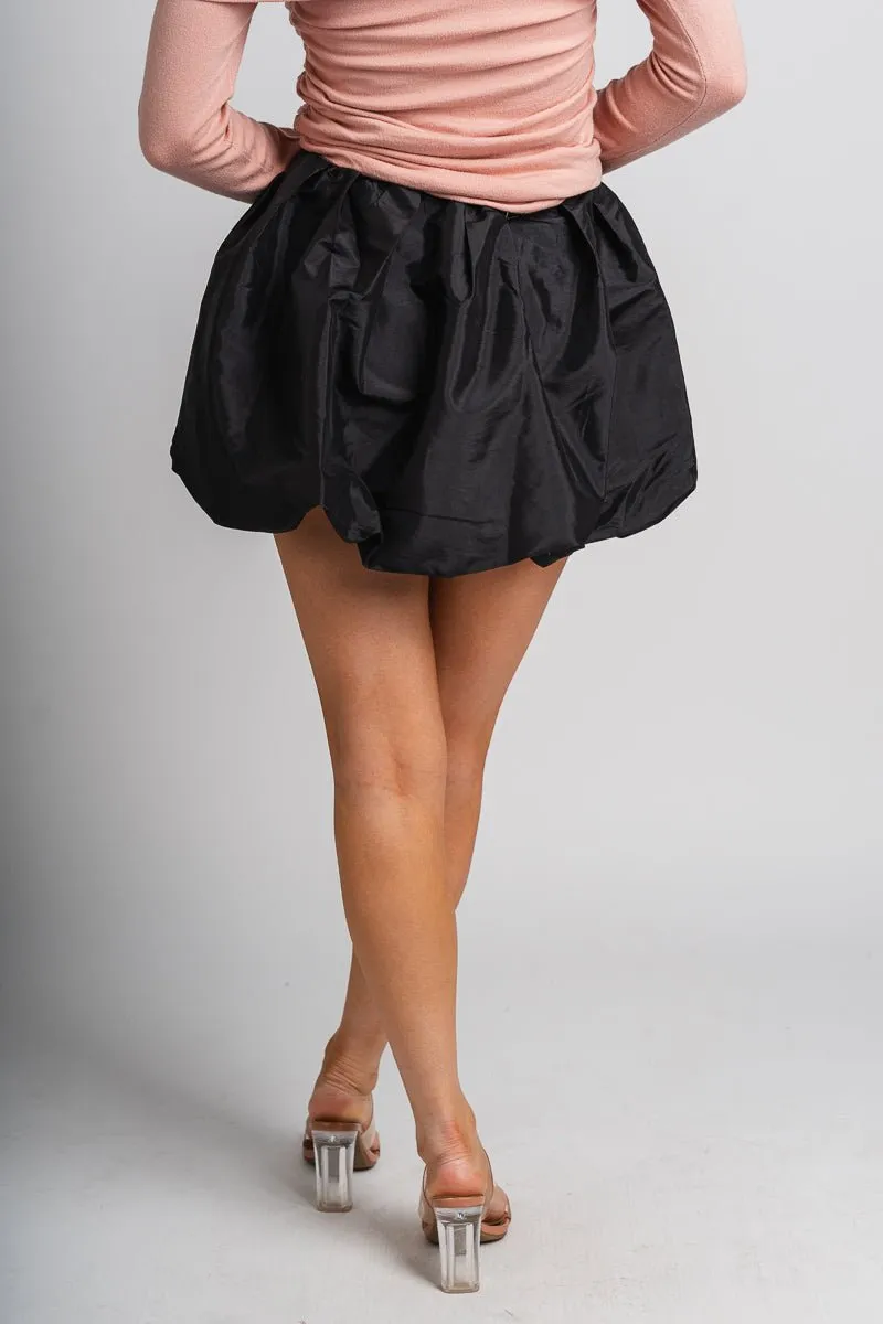 Metallic balloon skirt black