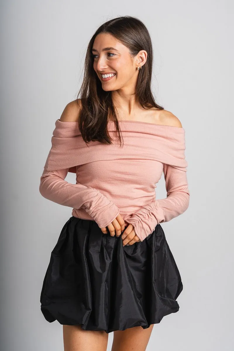 Metallic balloon skirt black
