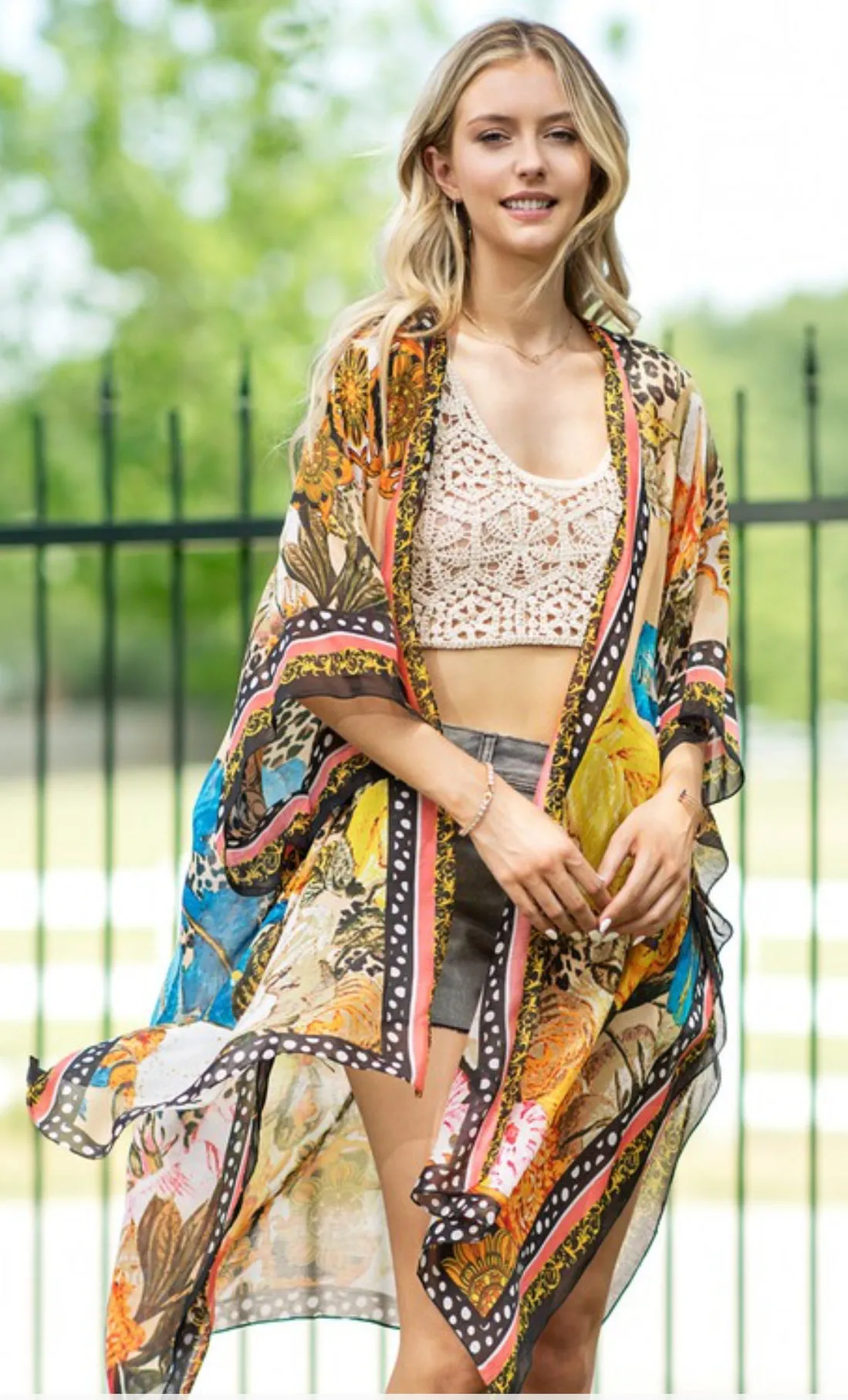 Milan Floral and Leopard Kimono