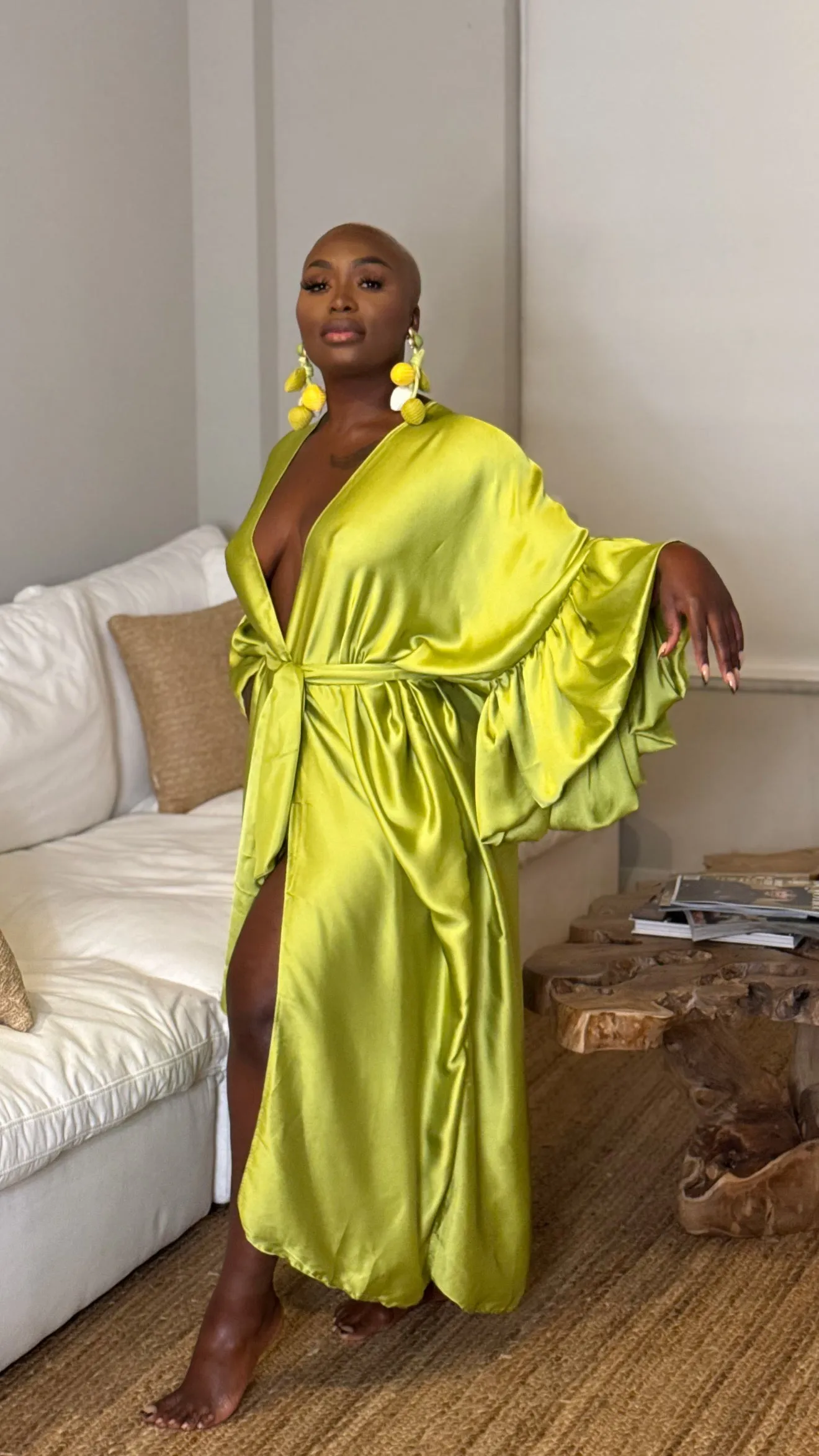 Monocolor Kimono Lime