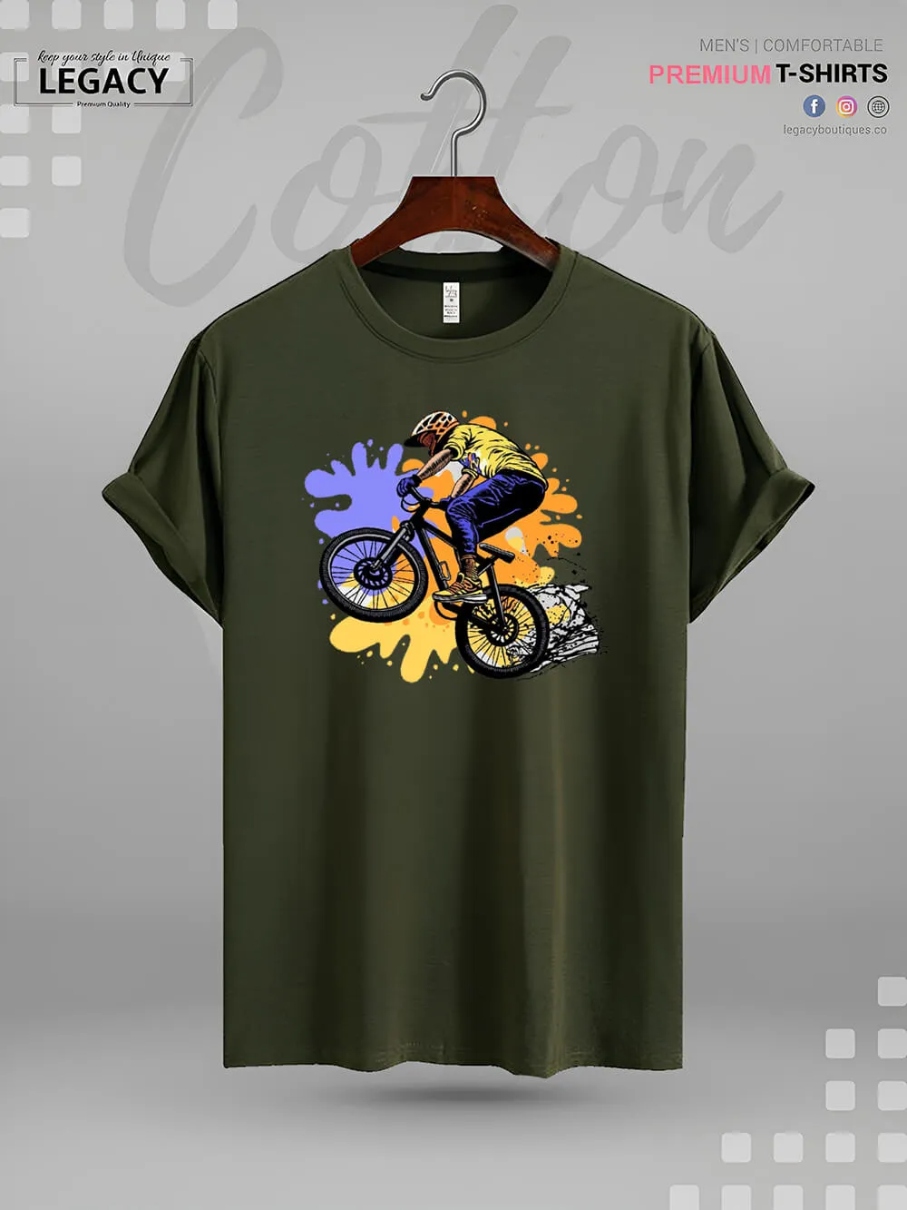 Mountain Bike Printed High Quality Men's T-Shirt In Resonable Price