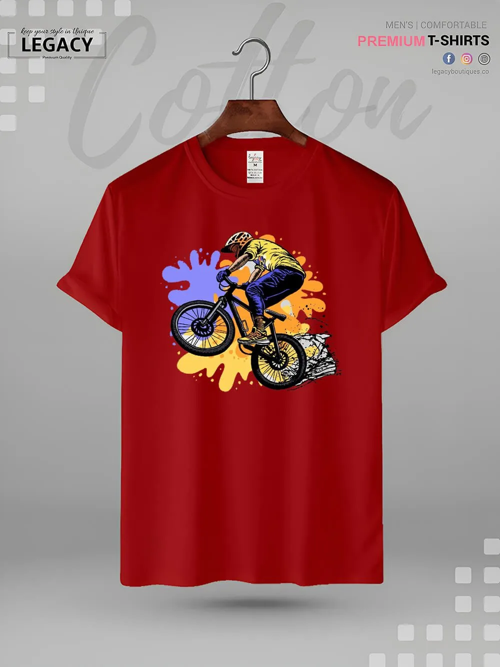 Mountain Bike Printed High Quality Men's T-Shirt In Resonable Price