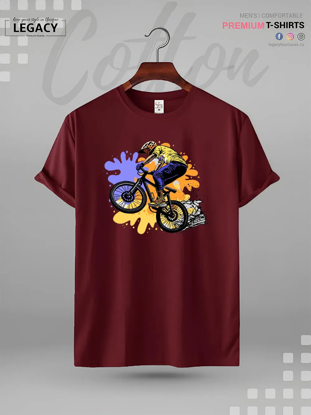 Mountain Bike Printed High Quality Men's T-Shirt In Resonable Price