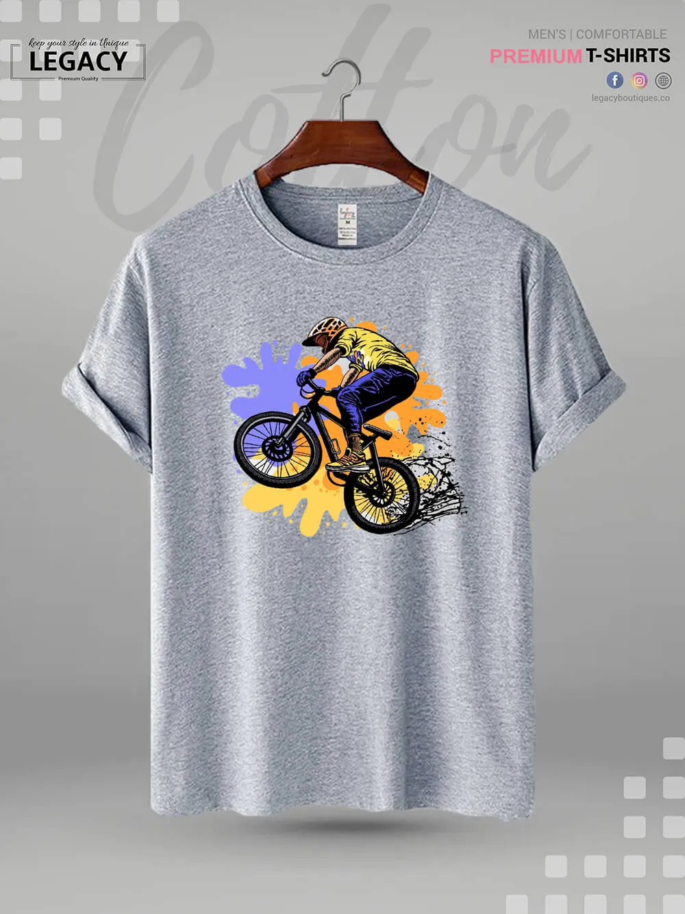 Mountain Bike Printed High Quality Men's T-Shirt In Resonable Price