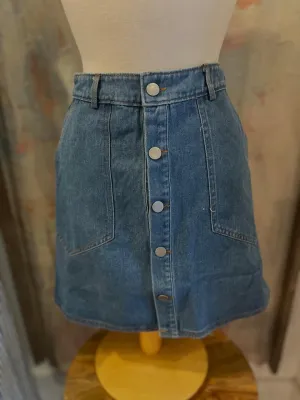 Pocket Detail Mini Denim Skirt