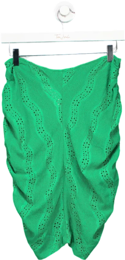 PrettyLittleThing Green Ruched Skirt UK 12
