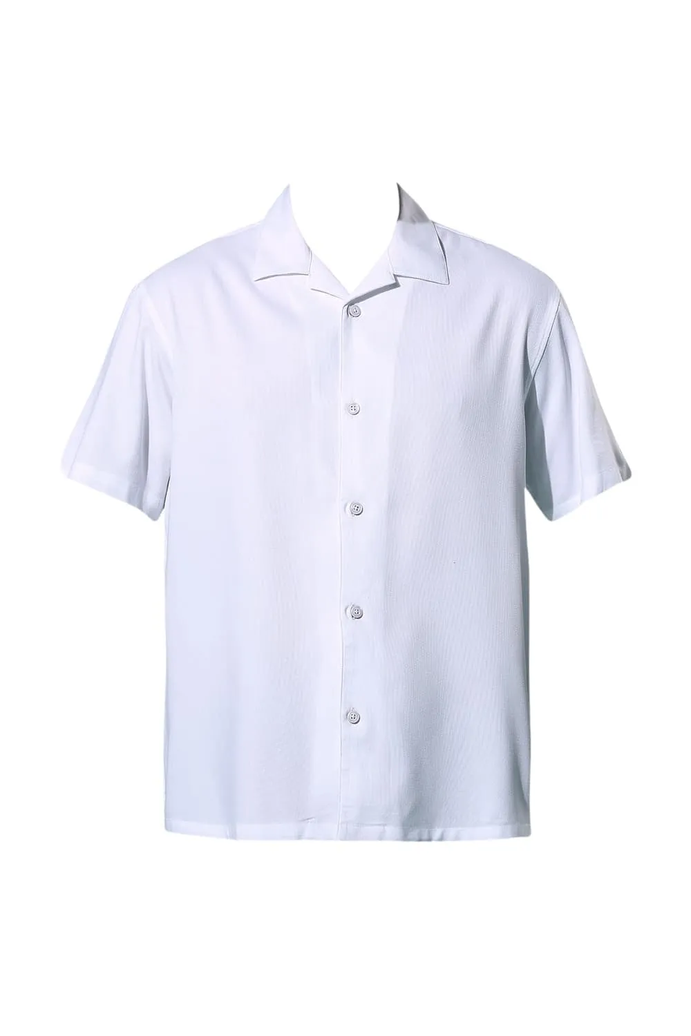 Relaxed Fit Viscose Polyester Stretch Dobby Halfsleeves Shirt