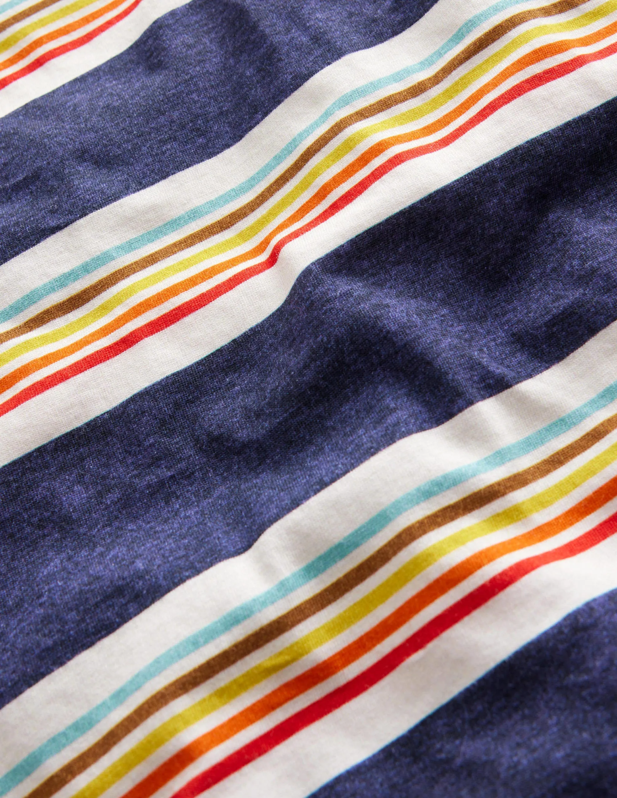 Retro Stripe Ringer T-shirt-Soft Starboard Blue/Multi