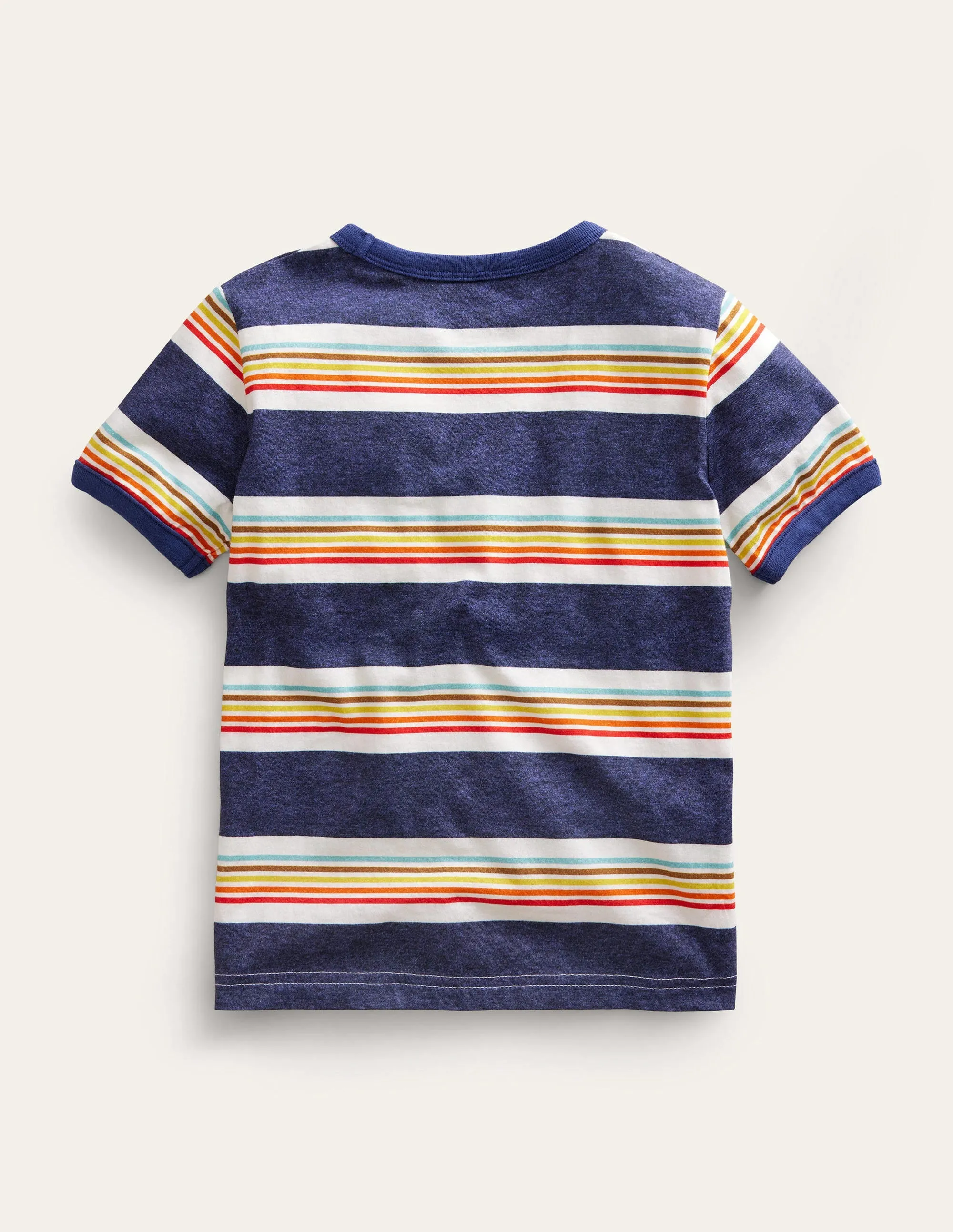 Retro Stripe Ringer T-shirt-Soft Starboard Blue/Multi