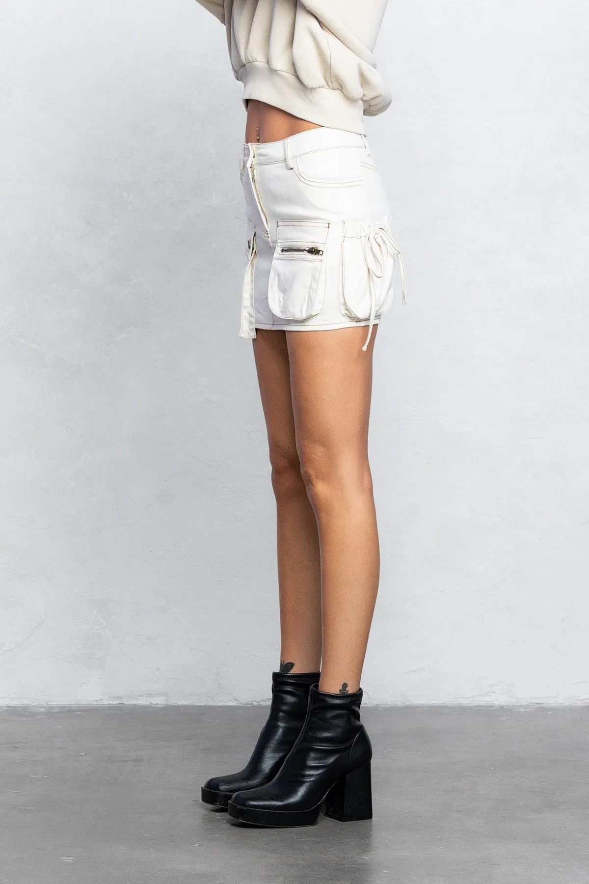 Said Outloud Cargo Skirt Ivory