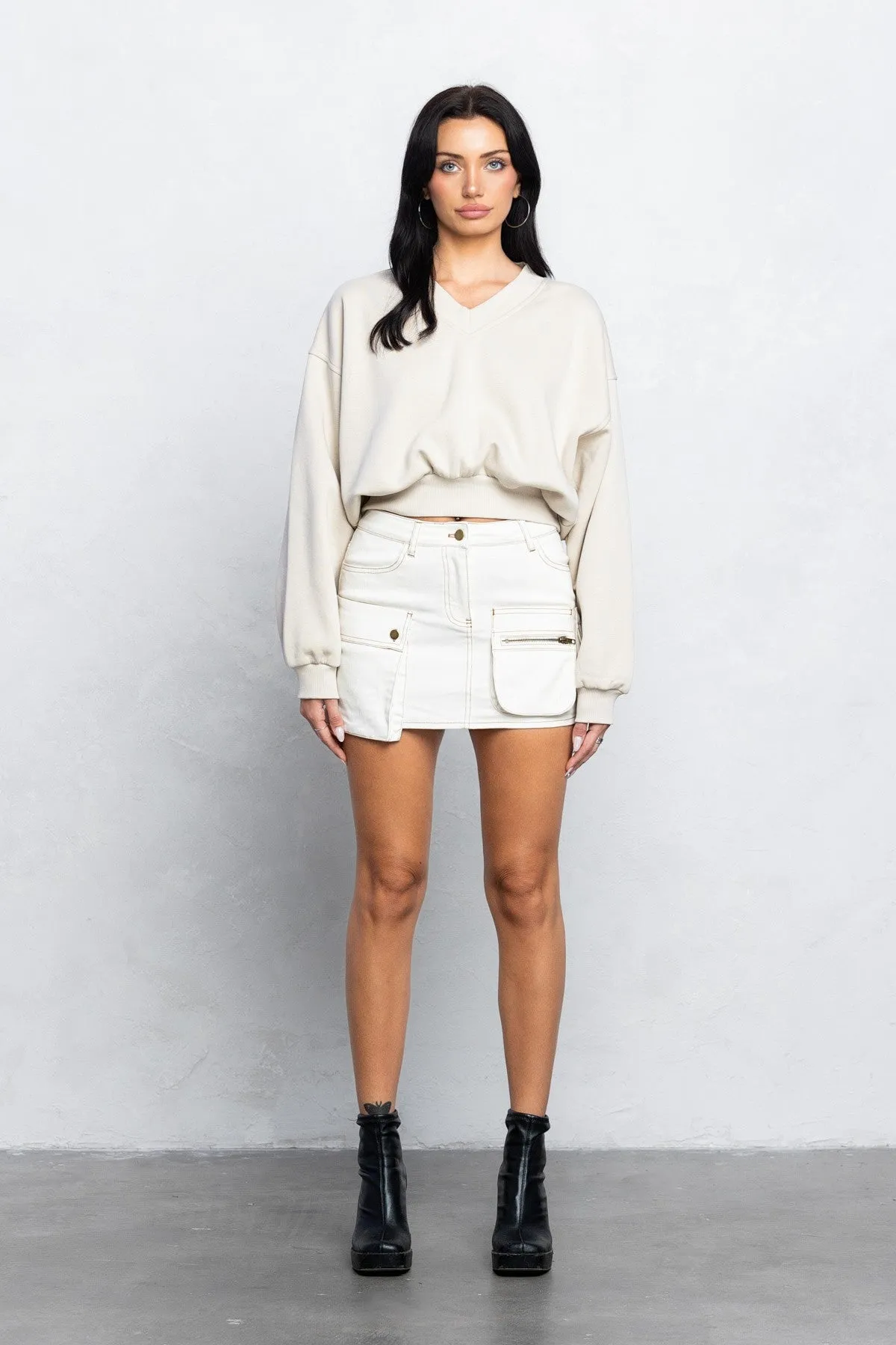 Said Outloud Cargo Skirt Ivory