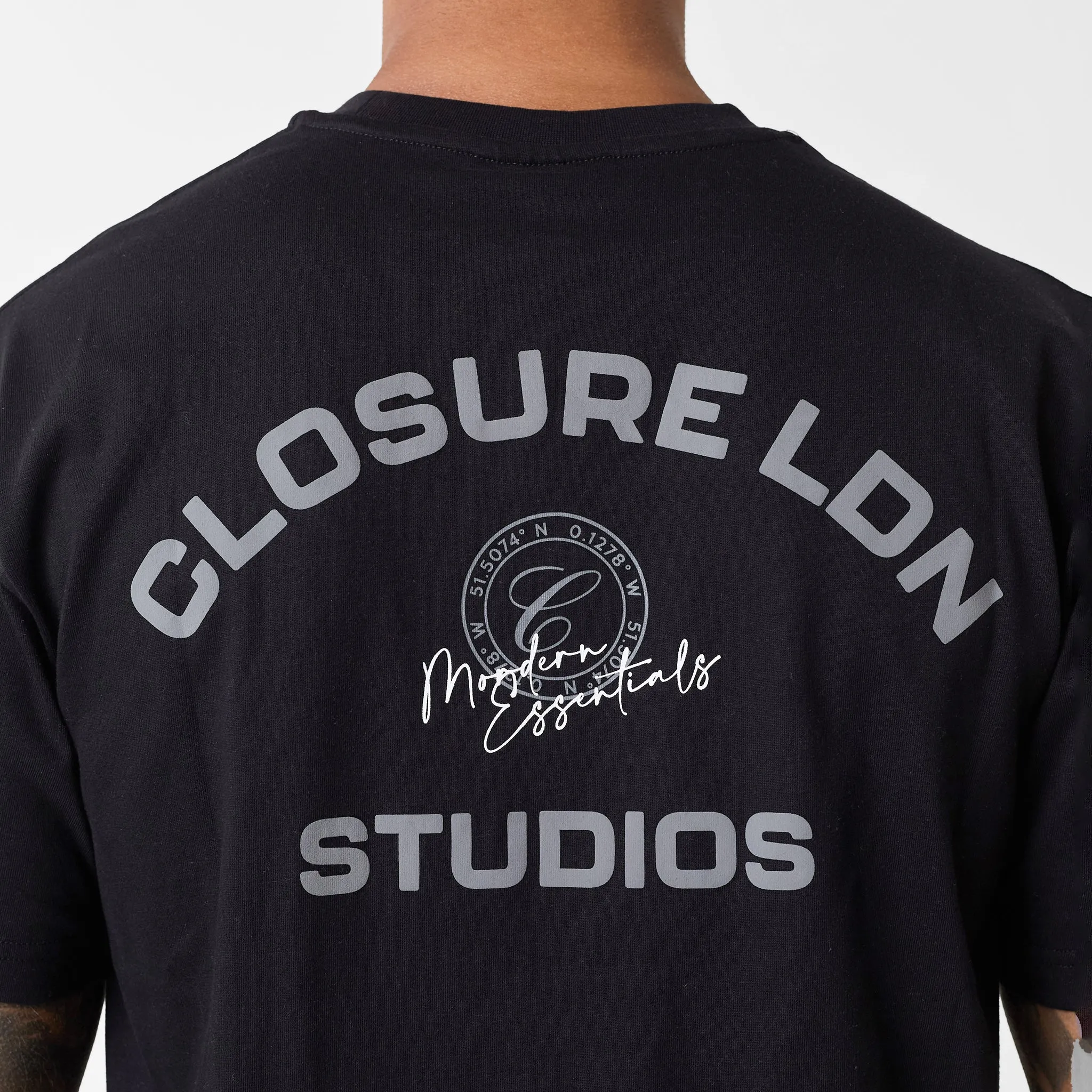 Stamped Logo Relaxed Fit T-Shirt | Black