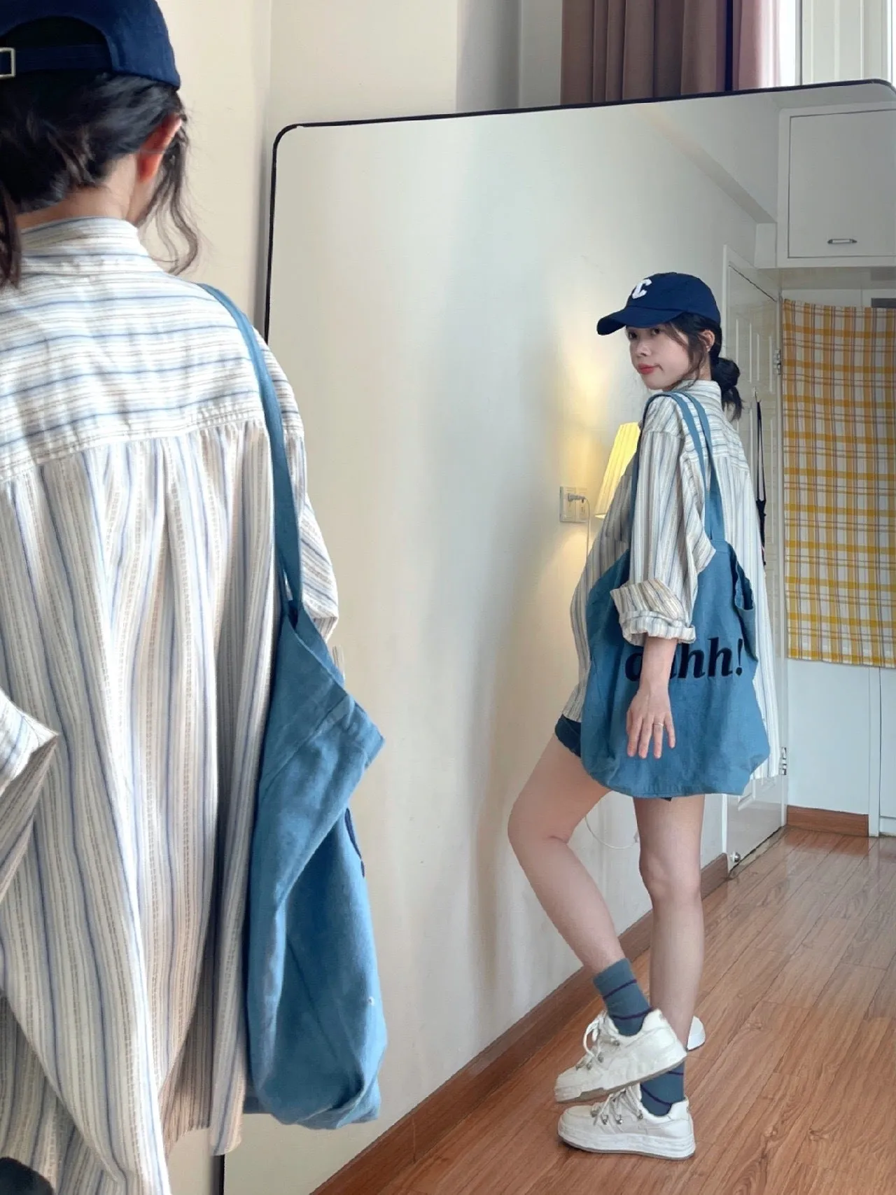 Striped everyday versatile French long-sleeved thin shirt