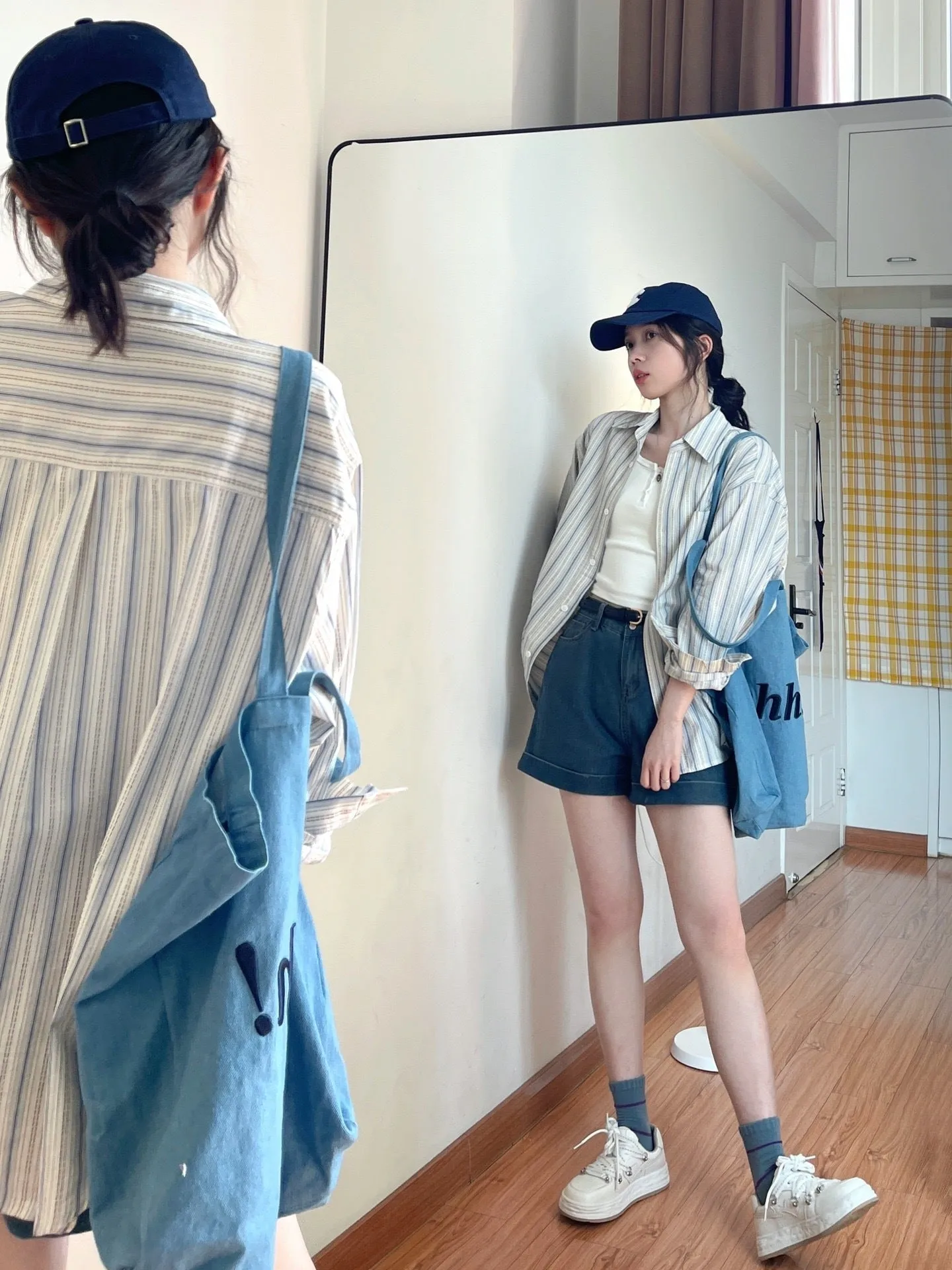 Striped everyday versatile French long-sleeved thin shirt