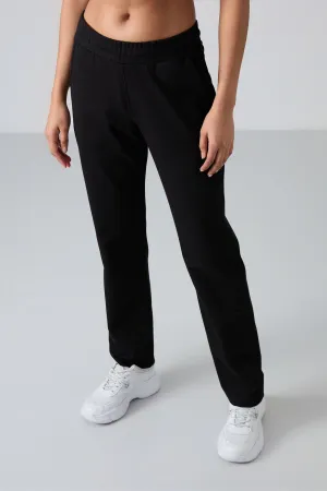 TMY Black High Waist Pocketed Comfort Fit Classic Leg Women's Sweatpants - 94584 - Edinburg