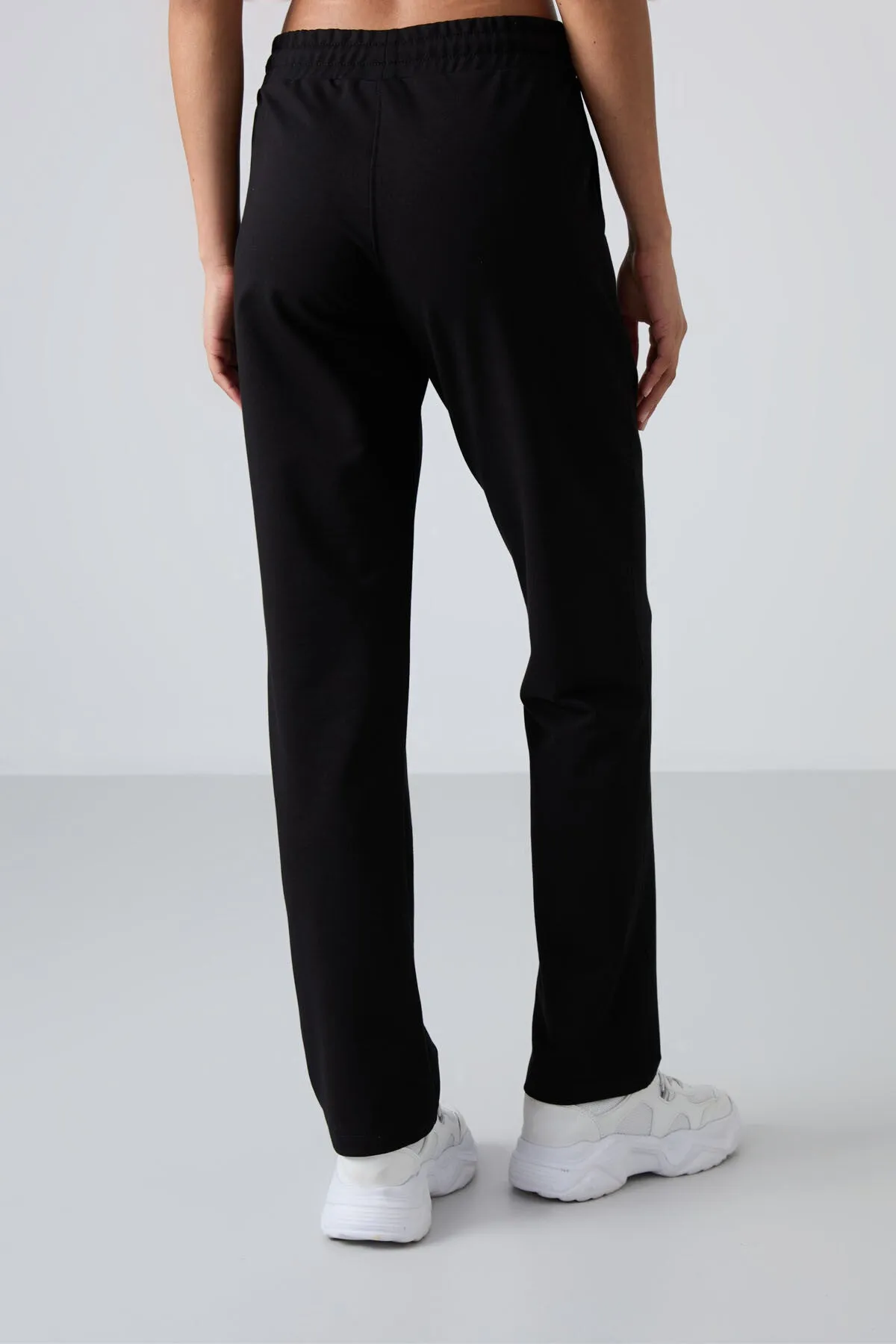 TMY Black High Waist Pocketed Comfort Fit Classic Leg Women's Sweatpants - 94584 - Edinburg