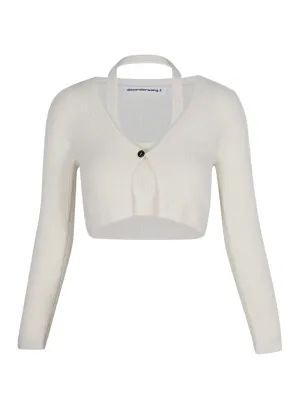 Twinset Halter Cardigan Pullover Soft (White)