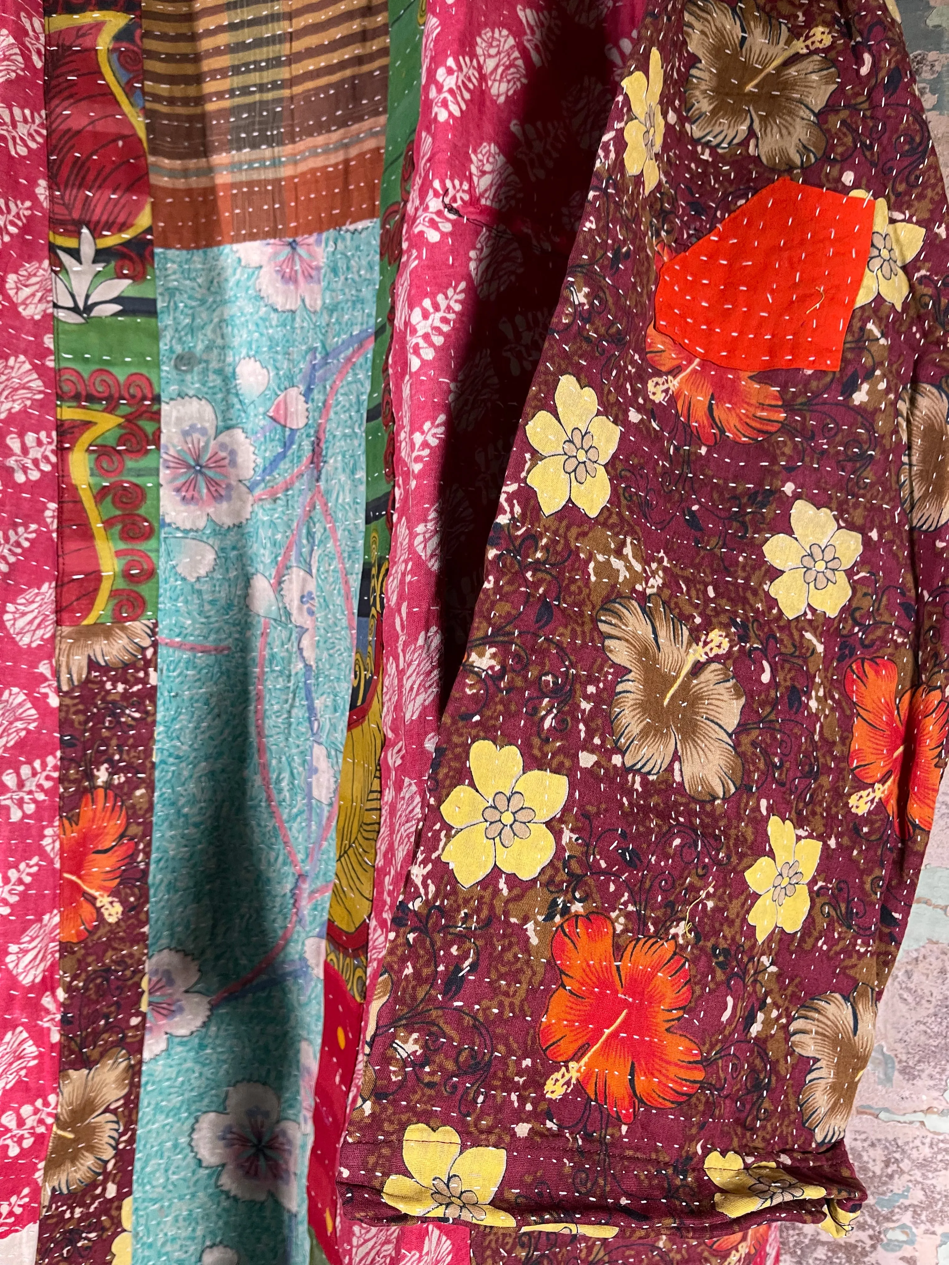 Vintage Kantha Kimono - Indian Retro