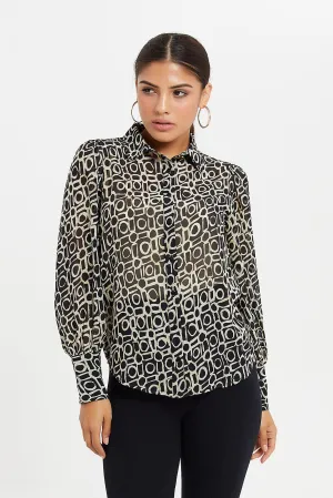 Women Brown Printed Blouse