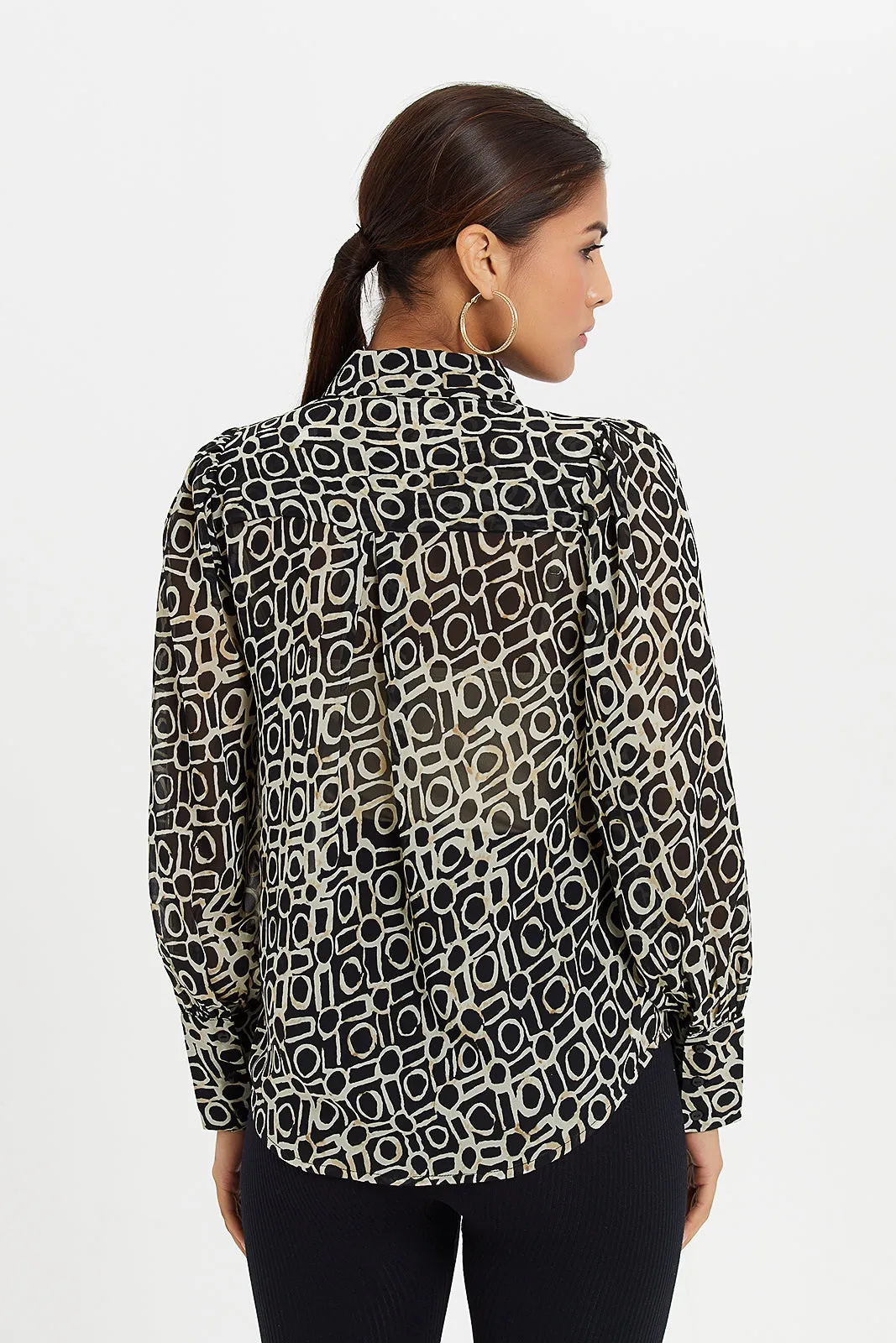 Women Brown Printed Blouse