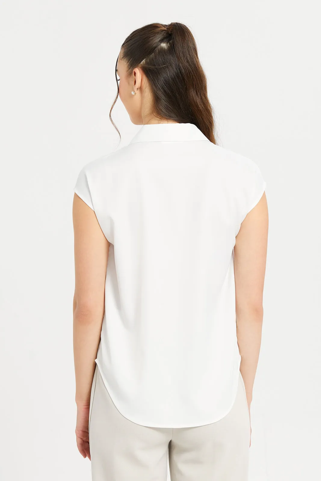 Women Ivory Pearl Blouse