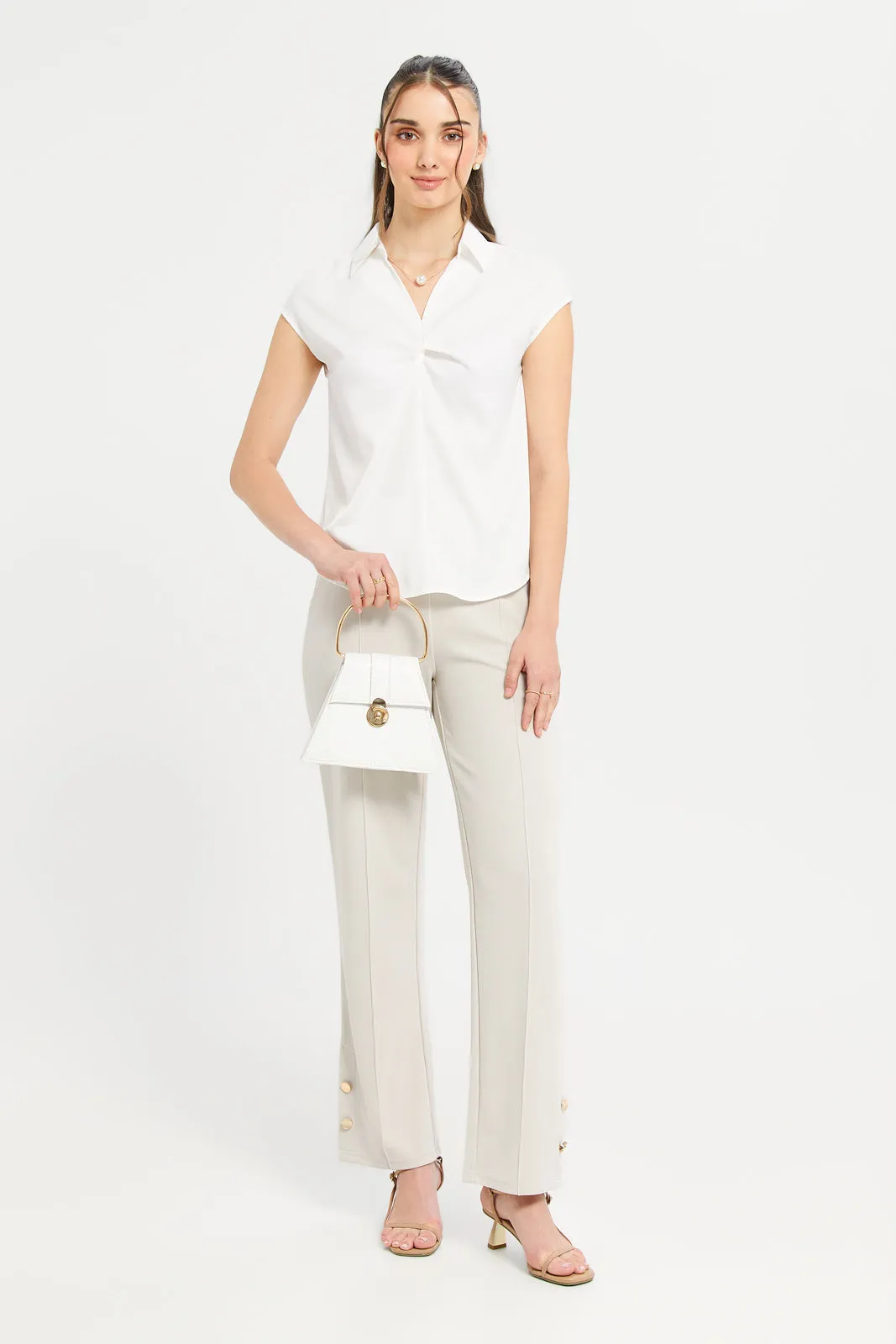 Women Ivory Pearl Blouse