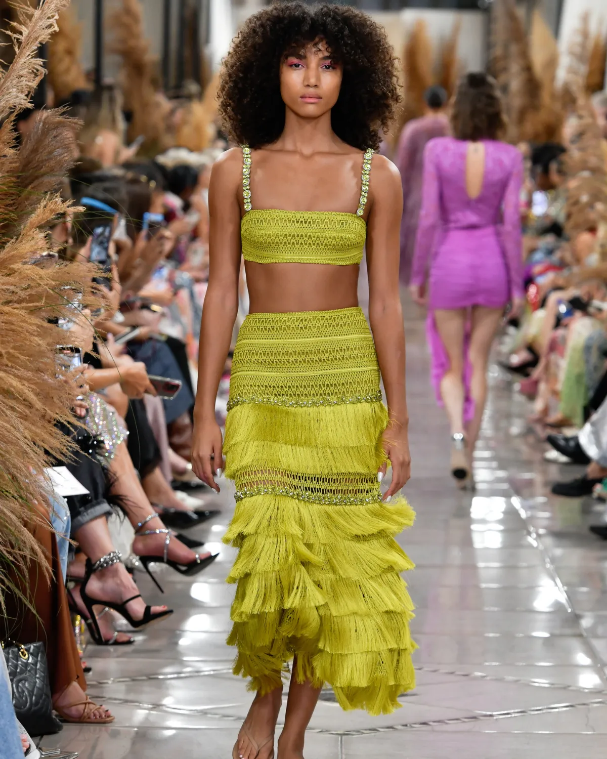 Woven Fringe Midi Skirt